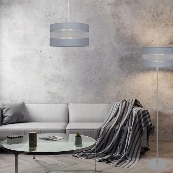 Lampadario a sospensione con filo HELEN 1xE27/15W/230V diametro 40 cm grigio/argento
