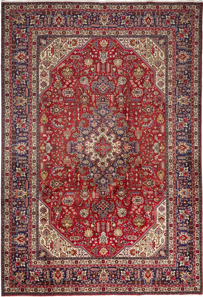 Tabriz Tappeto 290 x 200 Rosso (Iran) Annodato A Mano