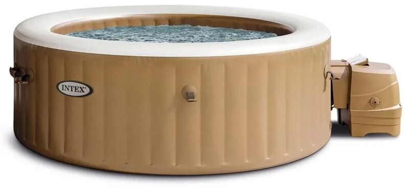 Intex 28426 Pure Spa Bubble Massage 196x71cm 4 Posti Con Pompa, Riscaldatore e Sistema Purificazione Acqua