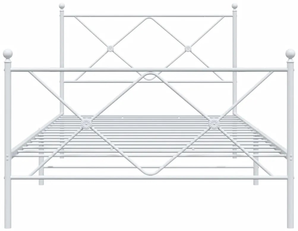 Giroletto con testiera e pediera metallo bianco 100x200 cm