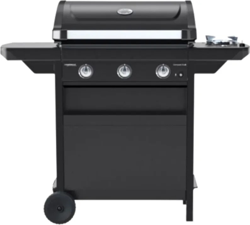 Campingaz - Barbecue a gas 3 bruciatori in acciaio fornello laterale e coperchio con termometro compact 3LS