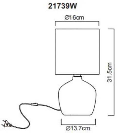 Globo 21739W - Lampada da tavolo MARBLE 1xE14/40W/230V bianco