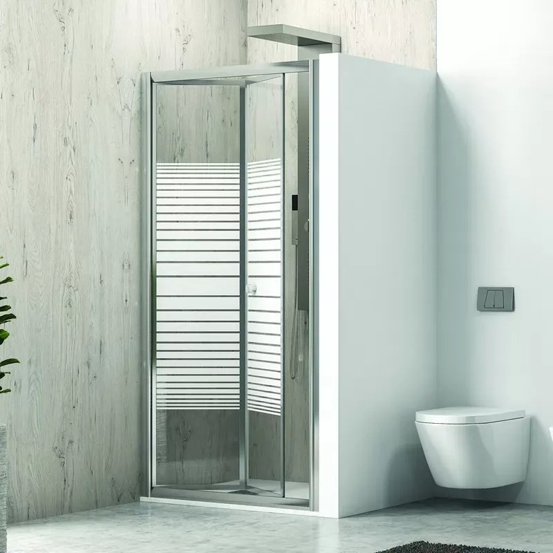Porta doccia 85cm a libro vetro serigrafato altezza 180cm KM4000S - KAMALU