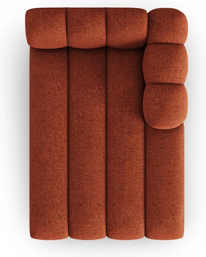 Chaise longue componibile color mattone (con penisola a destra) Lupine – Micadoni Home