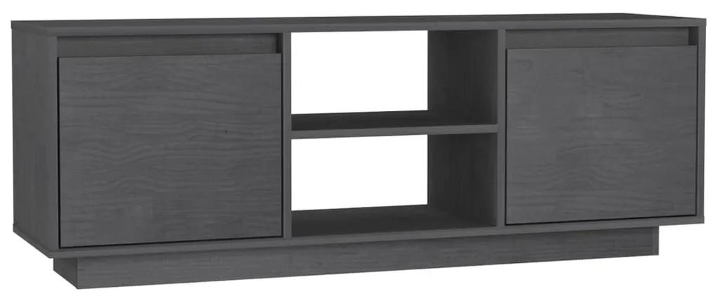 Mobile porta tv grigio 110x30x40 cm in legno massello di pino