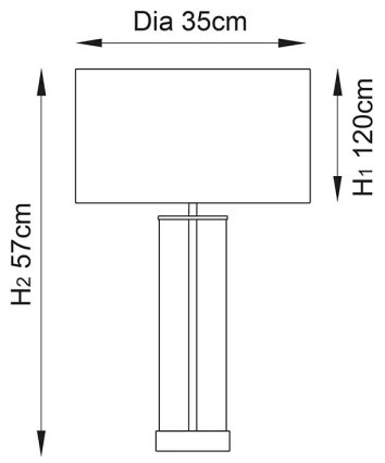 Endon 68802 - Lampada da tavolo dimmerabile con comando touch LESSINA 1xE27/10W/230V Oro/Bianco