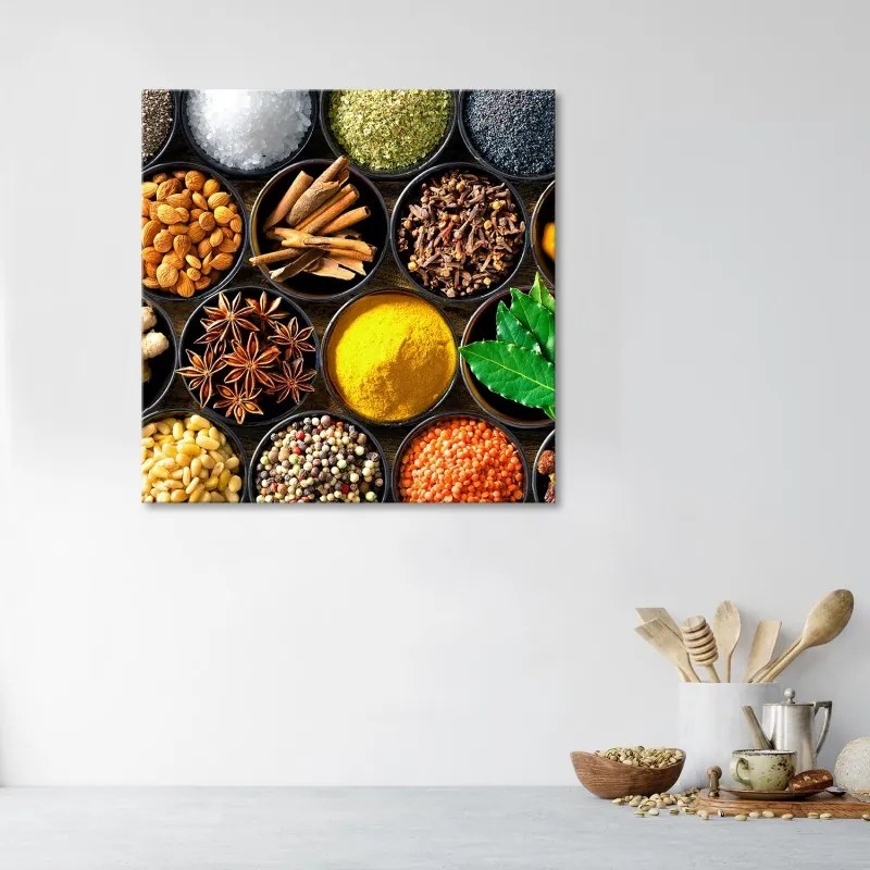 Quadro su tela, Spezie da cucina  Dimensioni 60x60