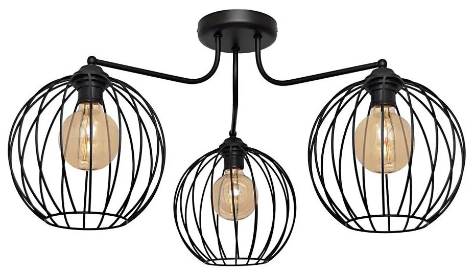 Lampadario a plafone MERCURE 3xE27/15W/230V nero