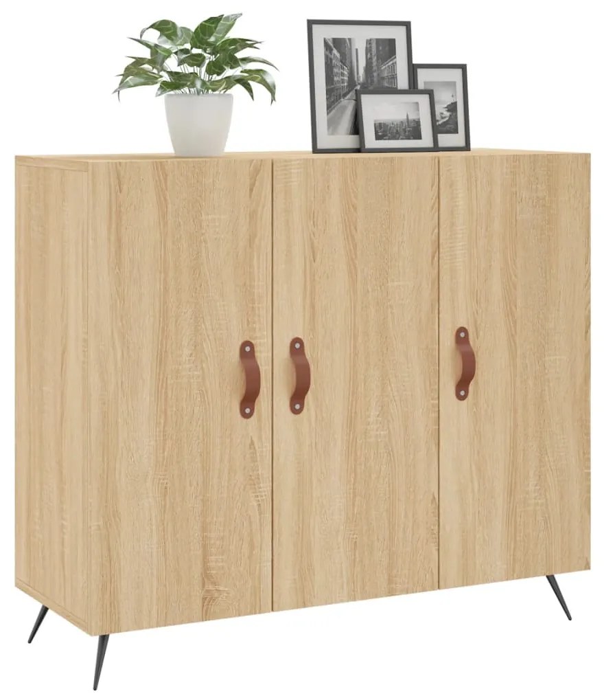 Credenza Rovere Sonoma 90x34x80 cm in Legno Multistrato