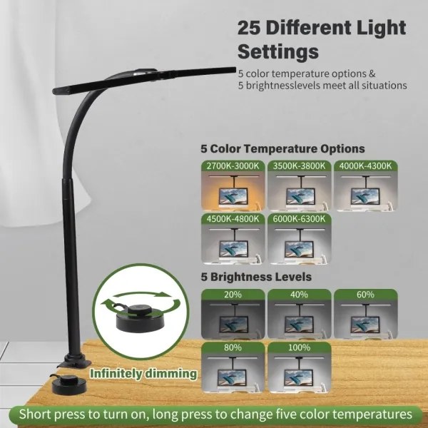 Immax 08995L - Luce LED dimmerabile per schermo OFFICE LED/24W/230V 2700-6300K CRI 95