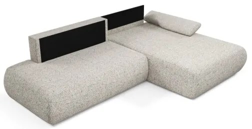Divano letto angolare con contenitore a L PRATO, angolo destro, beige