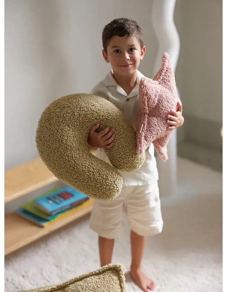 Cuscino per divano da bambini verde con rivestimento in bouclé U – Wigiwama