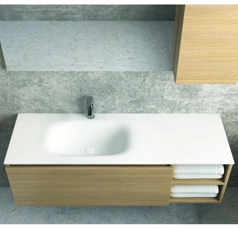 Kamalu - mobile bagno 135 cm con lavabo incasso e vano a giorno a destra sp-135ed