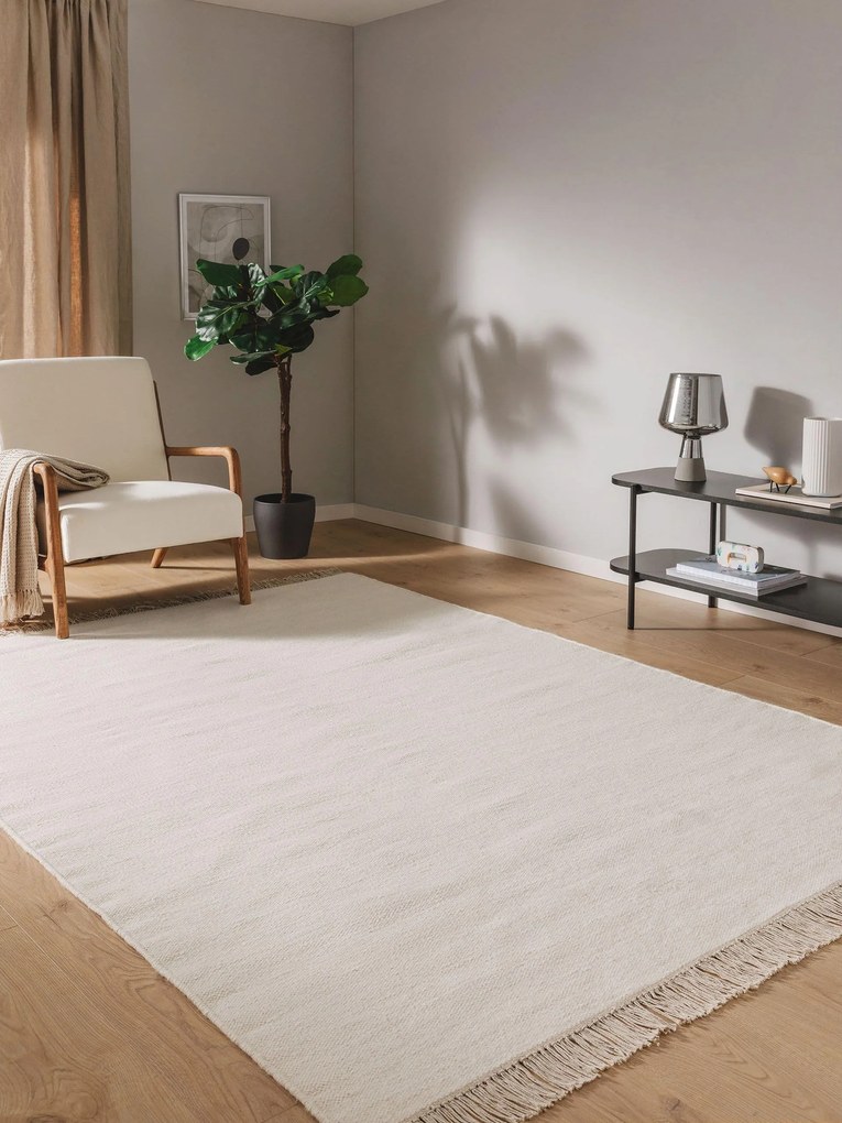 benuta Pop Tappeto di lana Liv Crema 80x150 cm - Tappeto fibra naturale