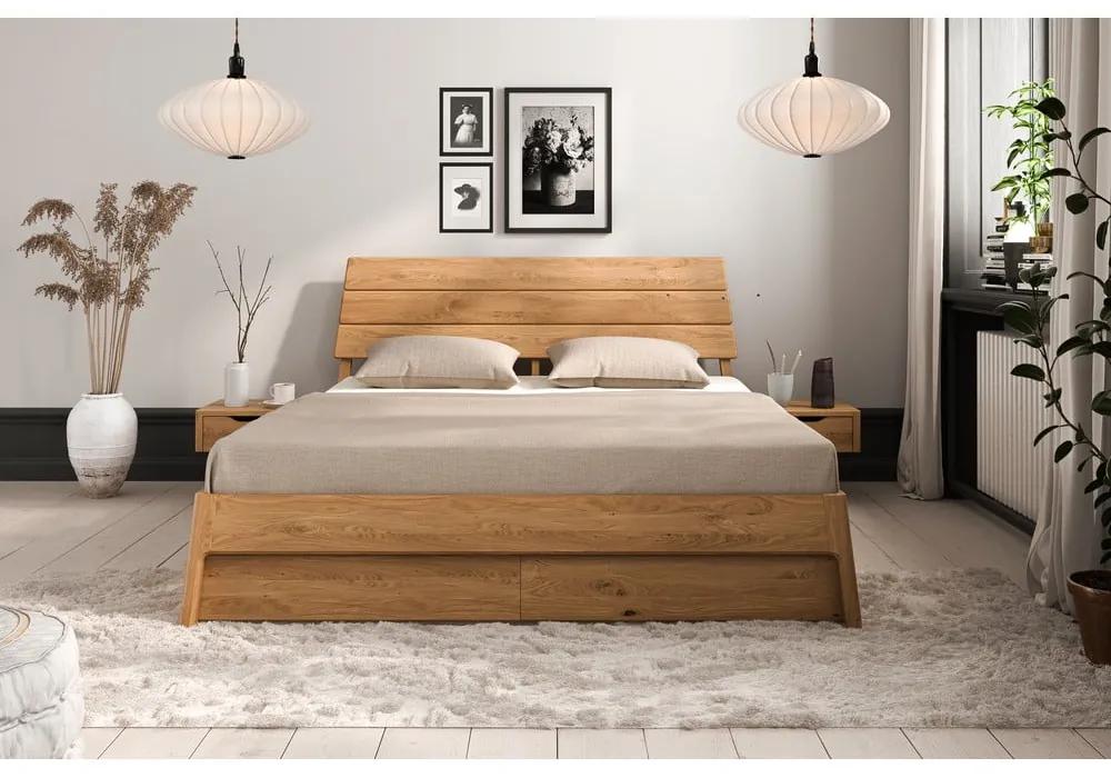 Letto matrimoniale in legno di quercia di colore naturale 180x200 cm Twig - The Beds