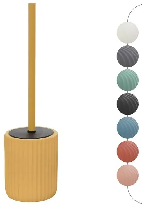 Scopino wc giallo in ceramica soft touch con setole nere Spring