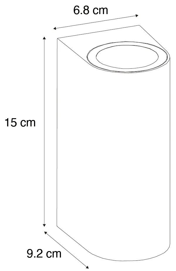 Lampada da parete esterna moderna in plastica bianca ovale 2 luci - Baleno