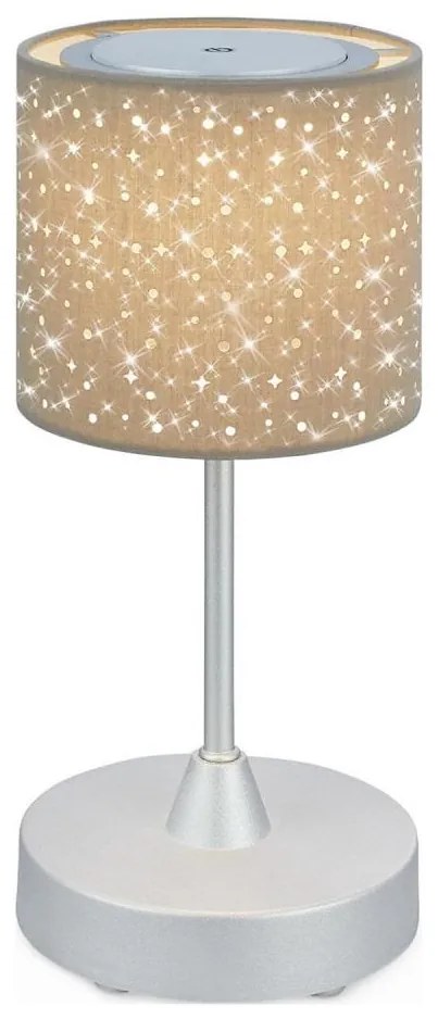 Brilo - Lampada da tavolo ricaricabile dimmerabile LOLE LED/3W/5V IP44 argento