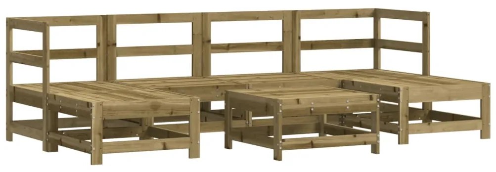 Set salotto da giardino 7 pz in legno impregnato di pino