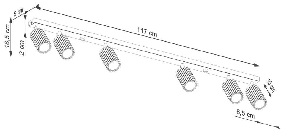 Faretto bianco 6,5x117 cm Gleam – Sollux