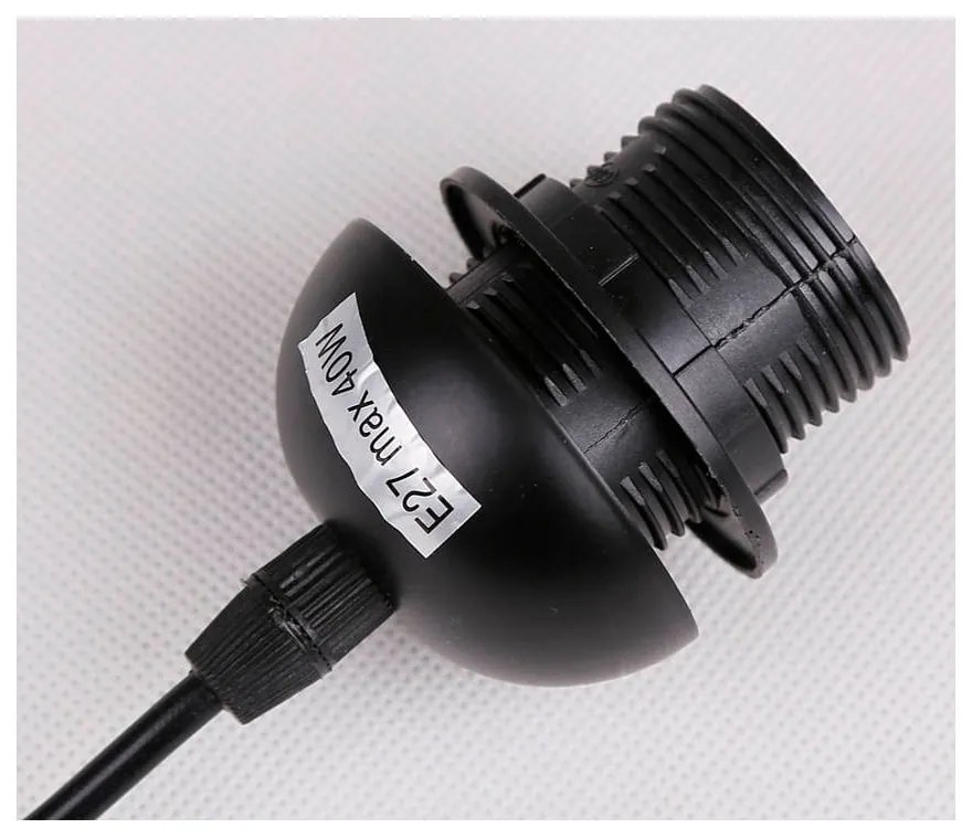 Lampada a sospensione nera con paralume in vetro 10x65 cm Bistro - Candellux Lighting