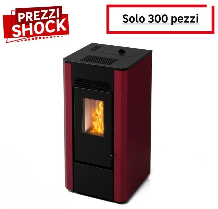 Stufa a pellet ventilata KARIN 8,9kW 8.1 kW bordeaux