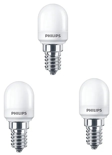 Philips - 3-pack Lampadina LED 1,7W Plastica (150lm) Køleskabs Lampadina E14