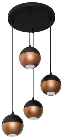 Lampadario LED a sospensione con filo MIDWAY 4xGU10/4,8W/230V nero/rame