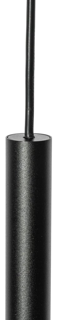 Sistema di illuminazione a binario moderno con 5 luci a sospensione nero 1 fase - Iconic Frini