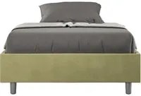 Letto Sommier imbottito 1 piazza e mezza 120x200 cm Azelia - Con rete,Microfibra,T verde