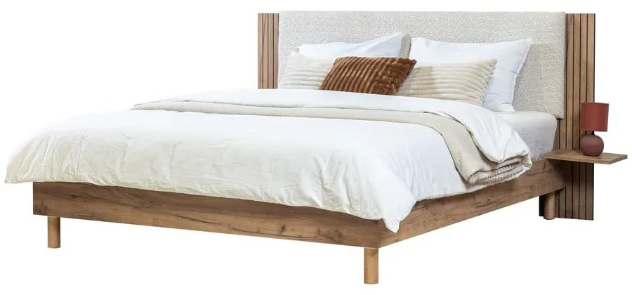 Letto matrimoniale beige con rete inclusa 140x190 cm Lior – Bobochic Paris