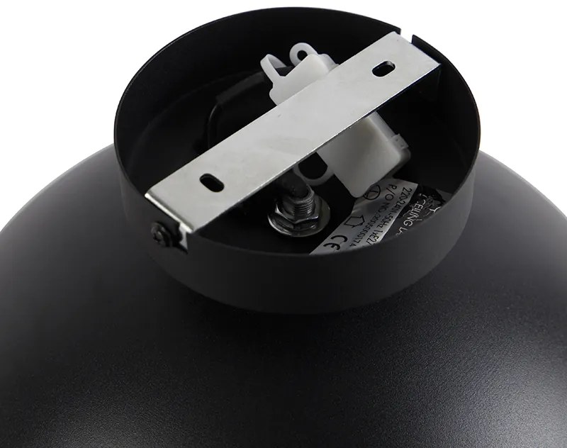 Plafoniera industriale nera e oro 28 cm - Magnax