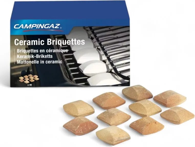 Mattonelle in ceramica per barbecue a gas distribuzione uniforme calore riduzione fiammate confezione 40 pezzi
