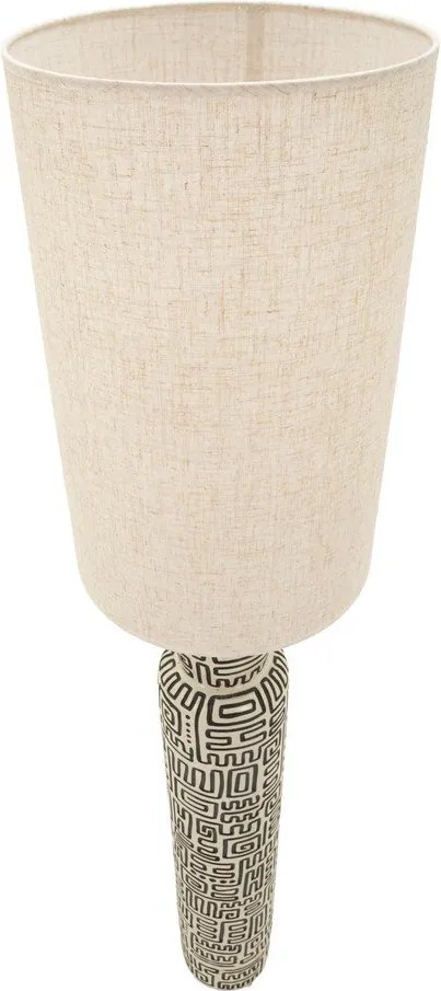 Lampada da terra nera/color crema con paralume in tessuto (altezza totale 145 cm) Nairobi – Mauro Ferretti