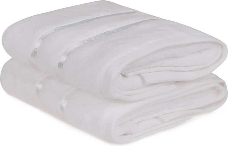 Set di 2 asciugamani in cotone bianco , 50 x 90 cm Dolce - Foutastic