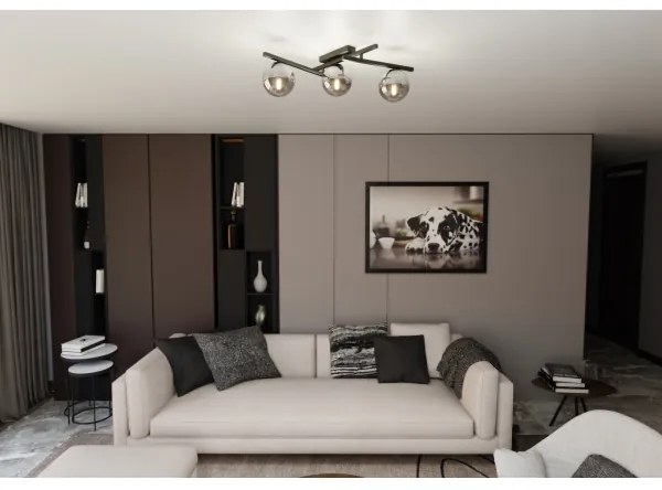 Plafoniera SMART 3xE14/10W/230V nero/grigio