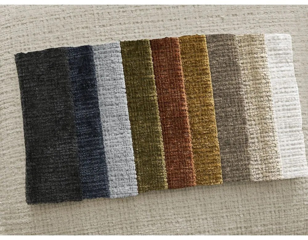 Divano angolare beige (con penisola a sinistra/con chaise lounge) con rivestimento in ciniglia Leonore – Bobochic Paris