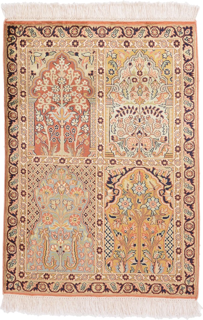 Cashmere Silk Tappeto orientale 90x70 (Indian) Annodato A Mano