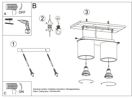 Sollux SL.0056 - Faretto ORBIS 2 2xGU10/40W/230V bianco