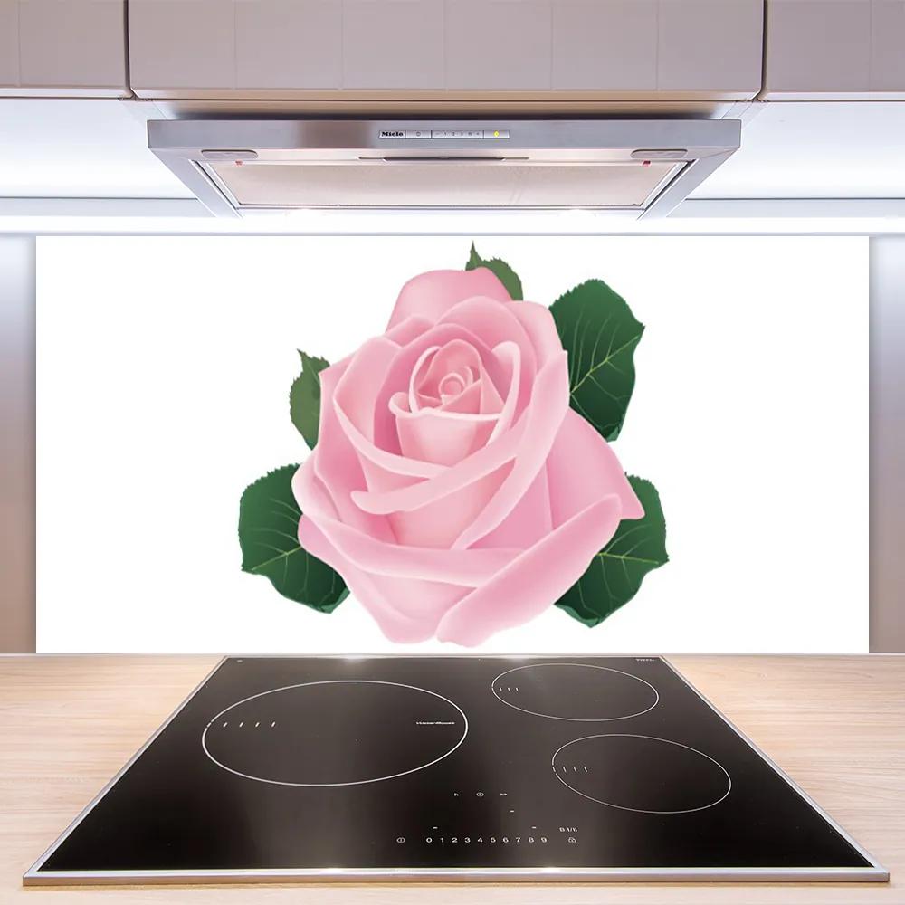 Rivestimento parete cucina Natura della pianta del fiore della rosa 100x50 cm