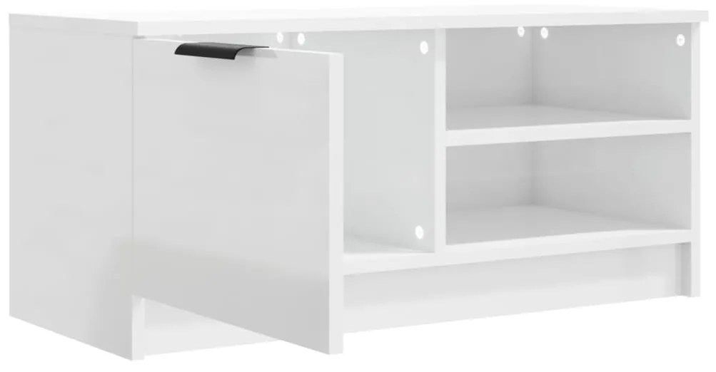 Mobili Porta TV 2pz Bianco Lucido 80x35x45 cm Legno Multistrato