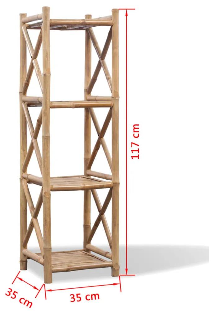 Scaffale a 4 piani in legno di bambù