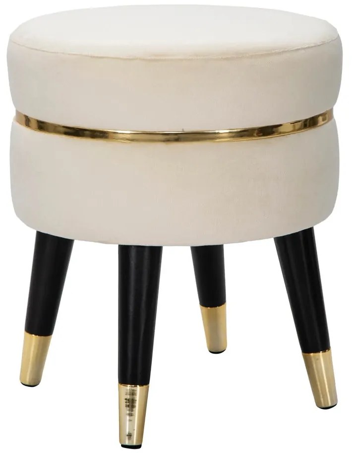 Pouf in velluto crema Paris - Mauro Ferretti