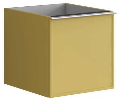 Struttura semi colonna da bagno Pixel 1 cassetto laccato opaco giallo sole L 40 x H 40 x P 45.5 cm