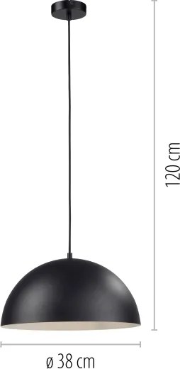 Schöner Wohnen 11728-18 - Lampada a sospensione ALI su cavo 1xE27/25W/230V Ø 38 cm nero
