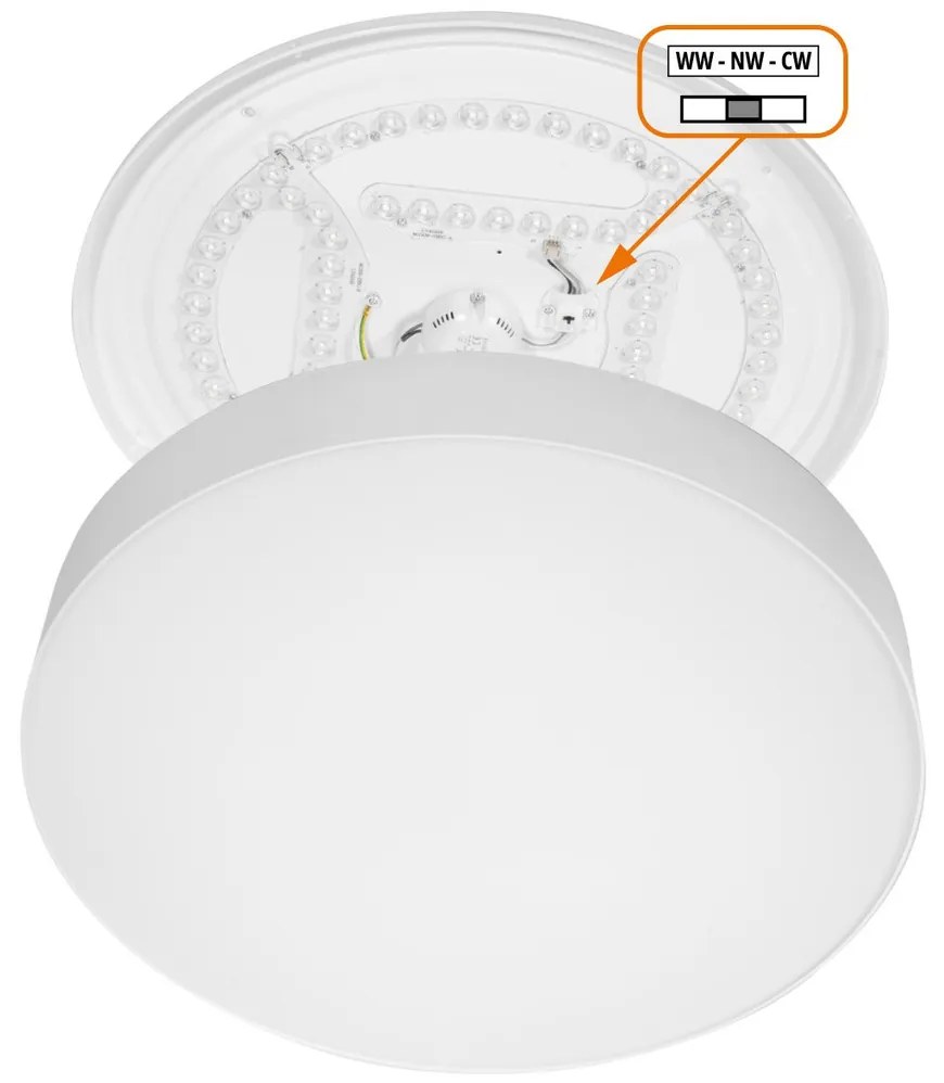 Plafoniera LED Rotonda 36W CCT Ø490mm IP20 Bianca