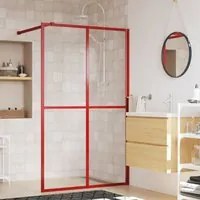 Parete per Doccia Walk-in Vetro Trasparente ESG 118x195cm Rossa 154948