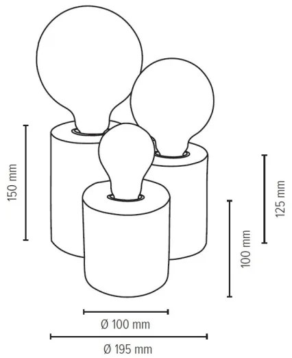 Spot-Light 2266376 - Lampada da tavolo VINCENT 3xE27/15W/230V in faggio
