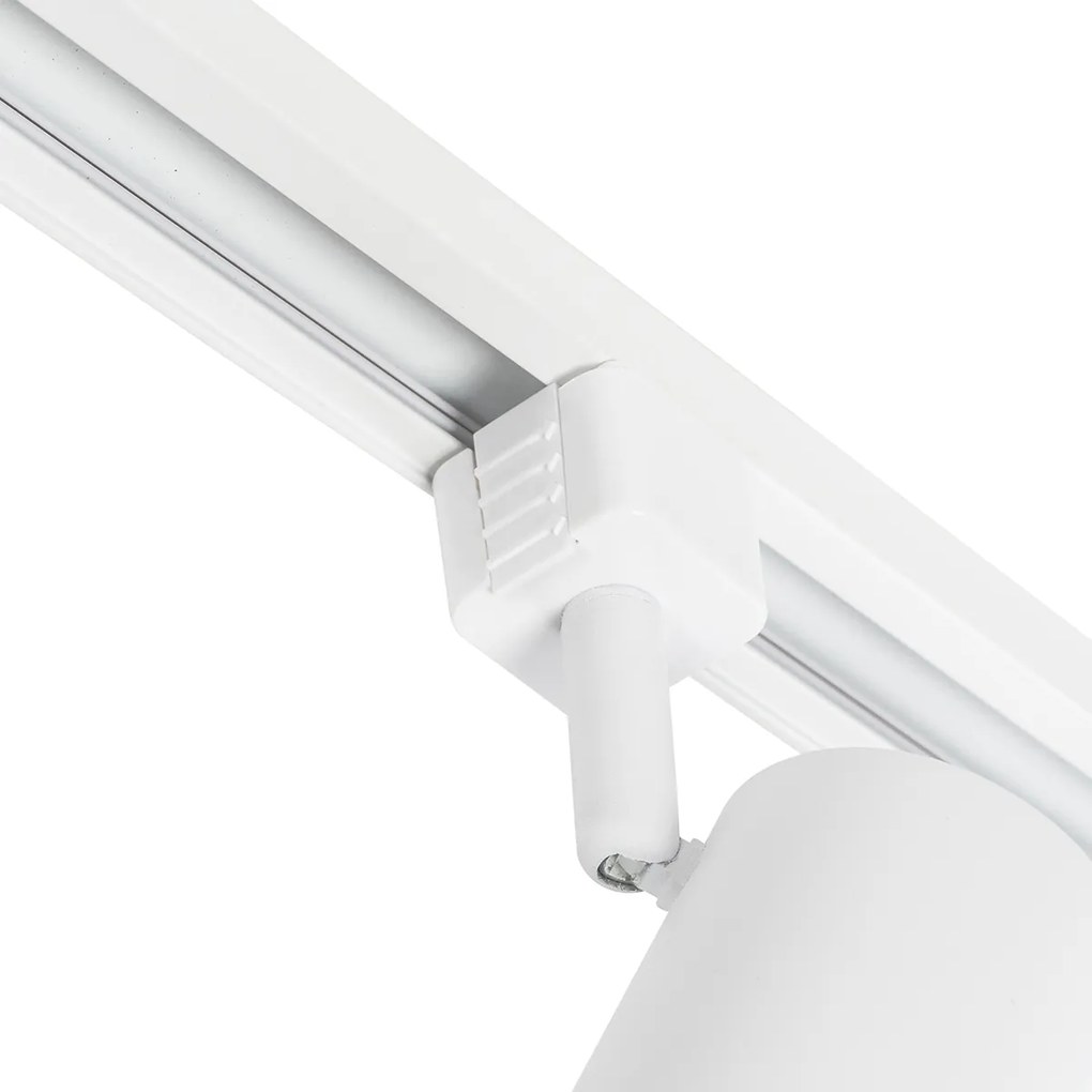 Sistema di illuminazione a binario Smart con 10 faretti bianchi monofase incl. 10 Wifi GU10 50mm - Iconic Jeana
