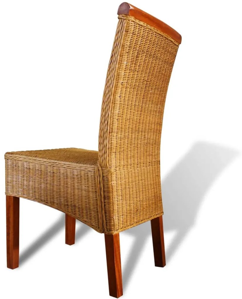 Sedie da pranzo 6 pz marroni in rattan naturale